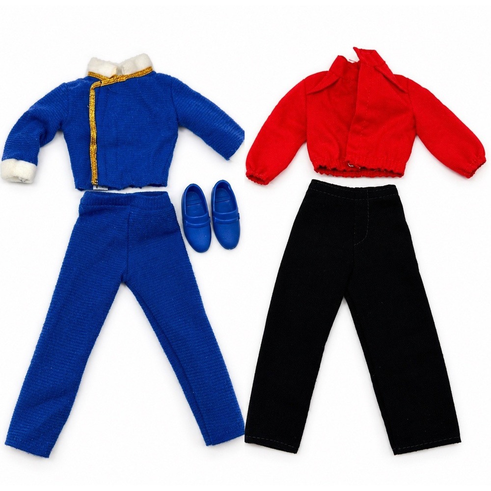 Vintage Ken Doll Clothes Lot Blue Red Jacket Pants Shoes Barbie Accessories